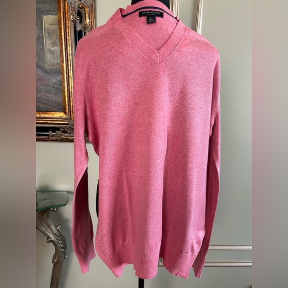 Banana Republic Pink Silk Linen V-Neck Sweater Size Large - Picture 3 of 5